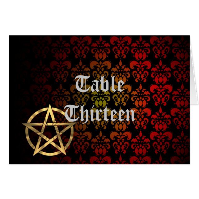 Wiccan Pentagramm Tischnummer Karte (Vorderseite (Horizontal))