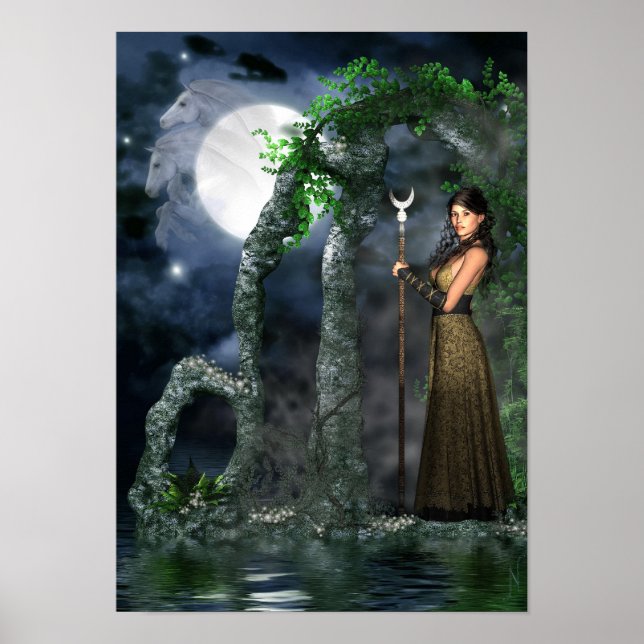 Wiccan Poster - Moon Goddess 'Selene' [A3] (Vorne)
