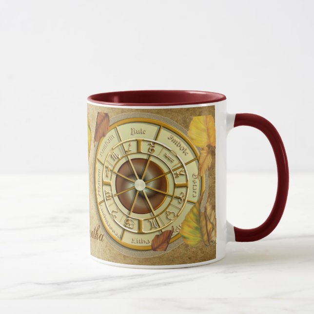 Wiccan Rad der Jahr-personalisierten Tasse (Rechts)