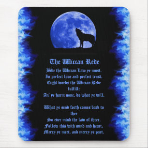 Wiccan Rede - blaue Flamme Mousepad