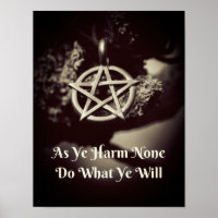 Wiccan Rede Zitat Poster als dein Harm Keine