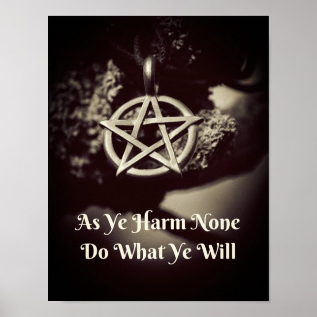 Wiccan Rede Zitat Poster als dein Harm Keine (Vorne)