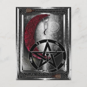 Wiccan Silver Crescent Moon New Age Postkarte