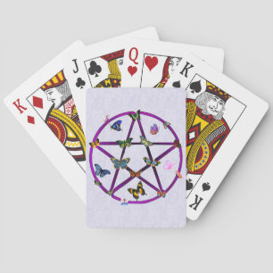 Wiccan Star und Butterfliegen Spielkarten