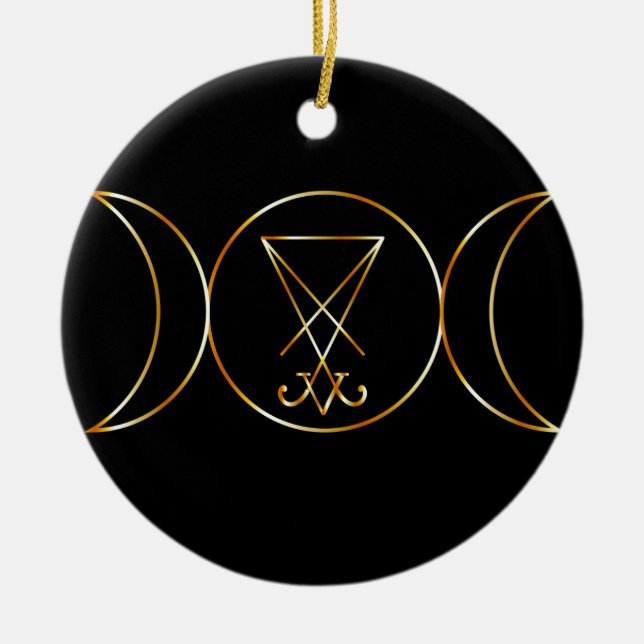 Wiccan Symbol, dreifache Göttin Keramik Ornament (Vorne)