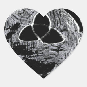 wiccan Symbol für die Hexen Herz-Aufkleber