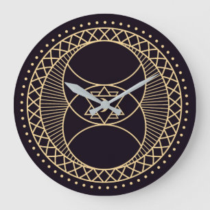 Wiccan Symbols Große Wanduhr