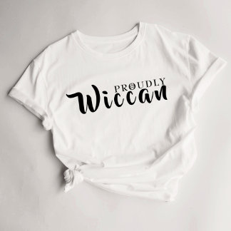 Wiccan Text Typografy Slogan T - Shirt White