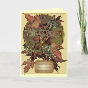 Wiccan Wheel With Pentacle Greetings or Note Cards Karte