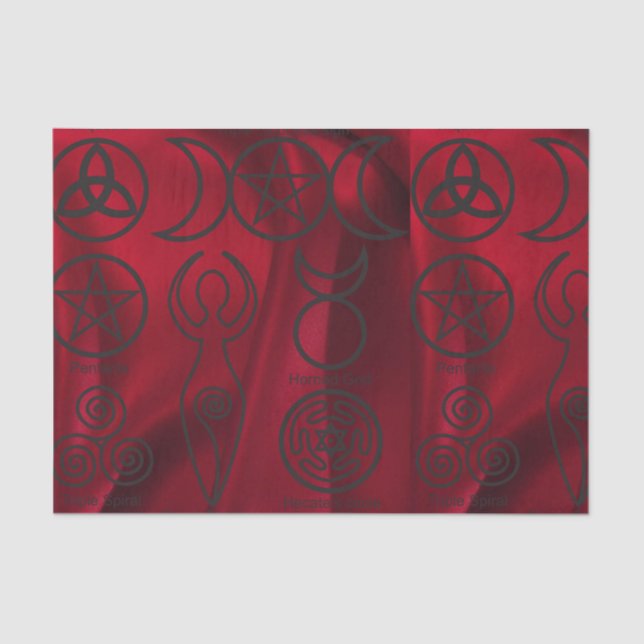 Wiccan, wicca, pagan, triquetra, Pentagramm, dreif Seidenpapier (Vorderseite)