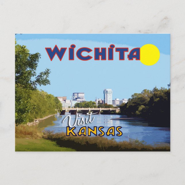 Wichita, Besuch Kansas Postkarte (Vorderseite)