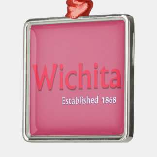 Wichita Established Premium Square Silbernes Ornament