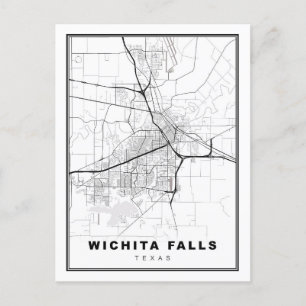 Wichita Falls Map Postkarte