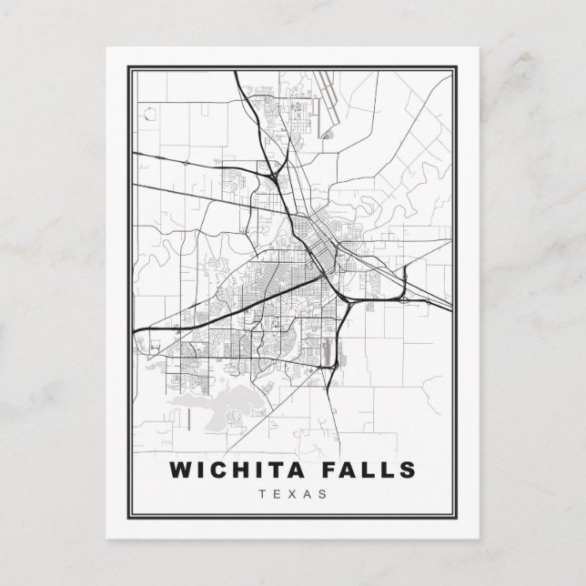 Wichita Falls Map Postkarte (Vorderseite)