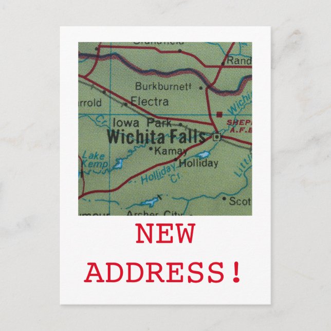Wichita Falls New Address Ankündigung (Vorderseite)