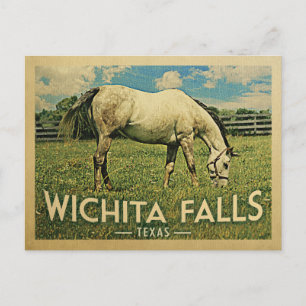 Wichita Falls Texas Horse Farm - Vintage Travel Postkarte