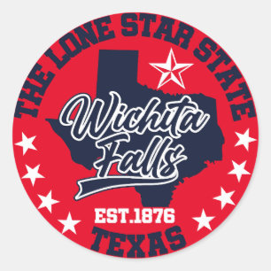 Wichita Falls, Texas Runder Aufkleber