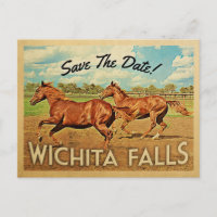 Wichita Falls Texas Save the Date Horses