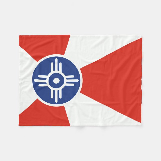 Wichita Kansas ICT Flag Fleecedecke (Vorderseite (Horizontal))