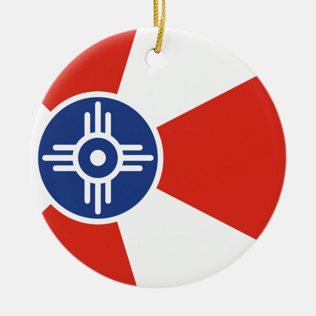 Wichita Kansas ICT Flag Keramikornament (Vorne)