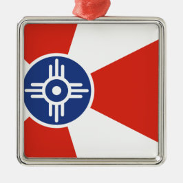 Wichita Kansas ICT Flag Ornament Aus Metall