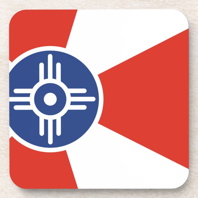 Wichita Kansas ICT Flag Untersetzer (Vorderseite)