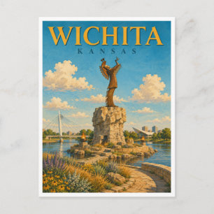 Wichita Kansas Keeper Statue GeoSaga Postkarte