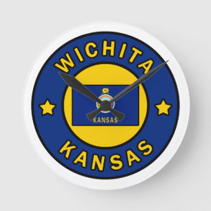 Wichita Kansas Runde Wanduhr