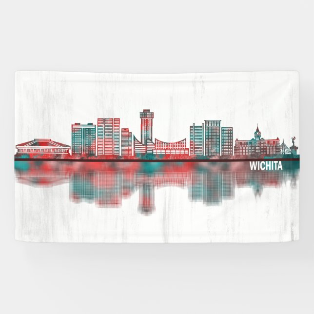 Wichita Kansas Skyline Banner (Horizontal)