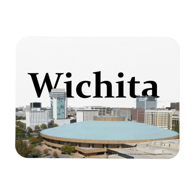 Wichita Kansas Skyline mit Wichita im Himmel Magnet (Horizontal)