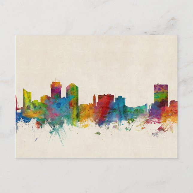 Wichita Kansas Skyline Postkarte (Vorderseite)