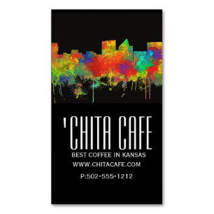 Wichita Kansas Skyline-SG Magnetische Visitenkarte