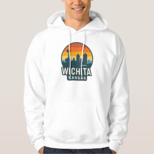 Wichita Kansas Skyline Sunset Moderne Retro-Stad Hoodie