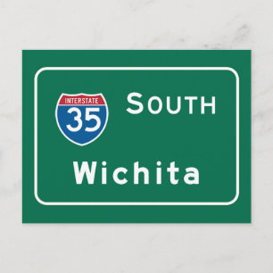 Wichita, KS Road Sign Postkarte