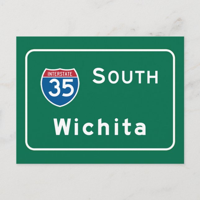 Wichita, KS Road Sign Postkarte (Vorderseite)