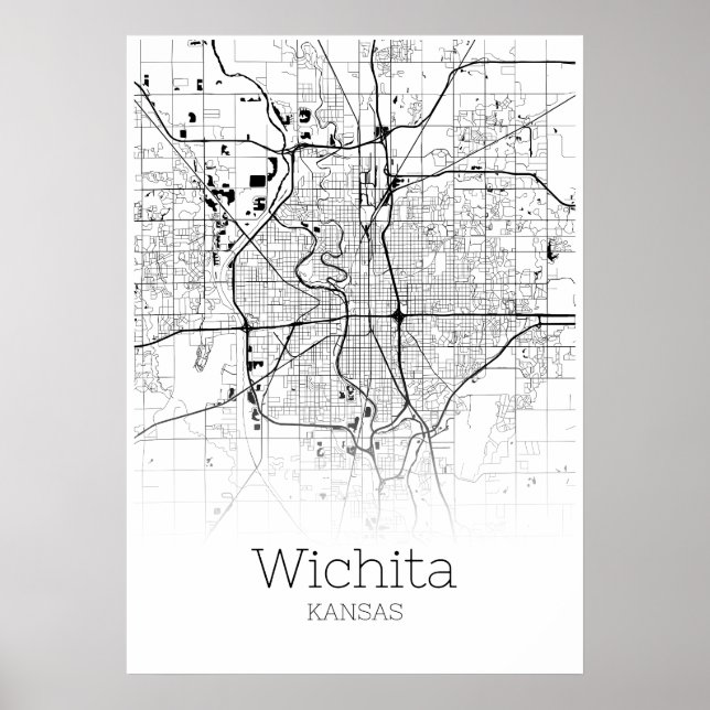 Wichita Map - Kansas - City Map Poster (Vorne)