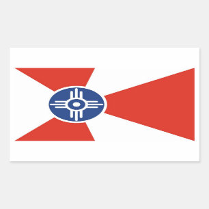 Wichita-Stadtflagge Kansas-Staat Amerika-Land Rechteckiger Aufkleber