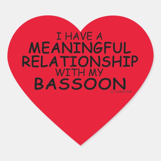 Wichtige Beziehungen Bassoon Herzsticker Herz-Aufkleber (Vorderseite)