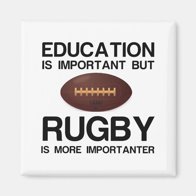 WICHTIGE Bildung FÜR RUGBY Magnet (Vorne)