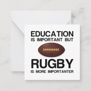 WICHTIGE Bildung FÜR RUGBY Mitteilungskarte