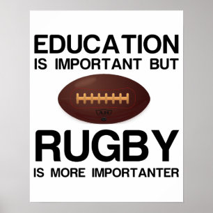 WICHTIGE Bildung FÜR RUGBY Poster