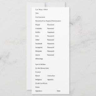 Wichtige Dokumentenkarte Karte