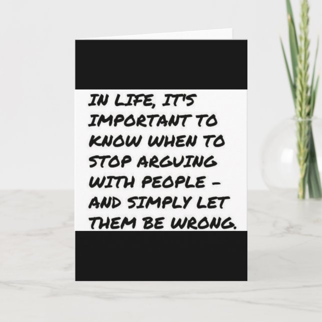 WICHTIGE LEBENSSTOPP-ARGIERUNG FALSCHER QUOTEN FUN KARTE (Vorderseite)