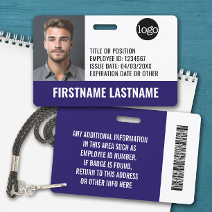 Wichtige Mitarbeiter-ID-Foto, Barcode, Logo, Ausga Ausweis