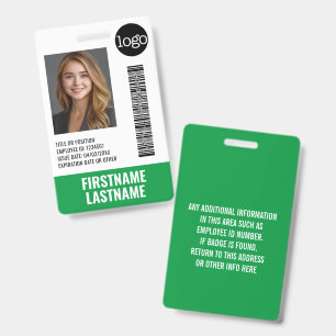 Wichtige Mitarbeiter-ID-Foto, Barcode, Logo, Titel Ausweis