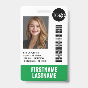 Wichtige Mitarbeiter-ID-Foto, Barcode, Logo, Titel Ausweis