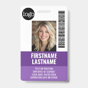 Wichtige Mitarbeiter-ID-Foto, Barcode, Logo, Titel Ausweis