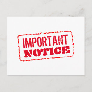 Wichtige Mitteilung Vintage Rotstempel Postkarte