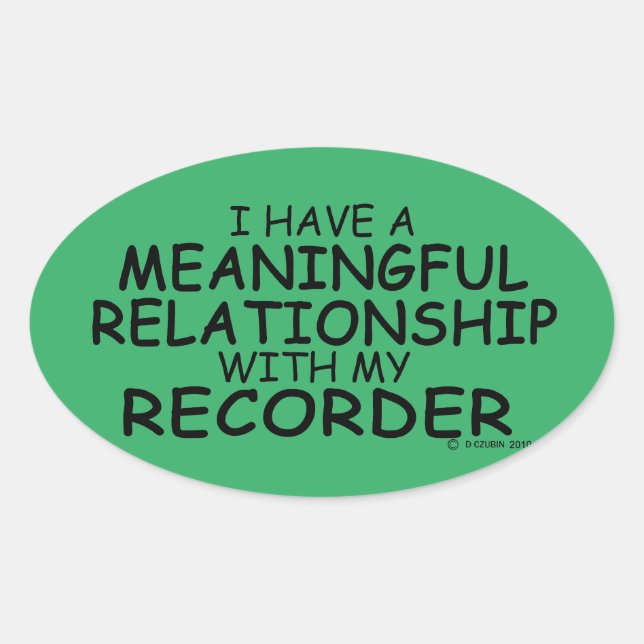 Wichtige Relationship Recorder Oval Sticker (Vorderseite)