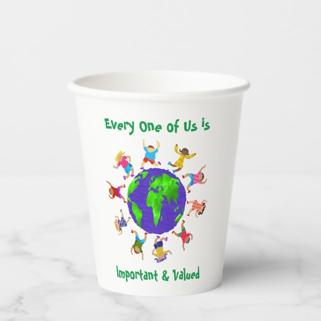 Wichtige und wertvolle Kinder Pappbecher (Vorderseite)